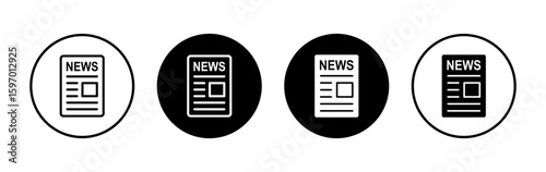 Newspaper icon symbol for apps and websites. news paper sign and symbol