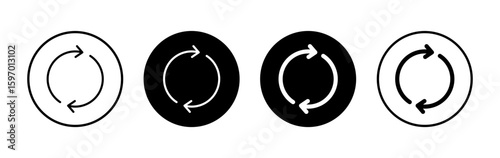 Refresh icon symbol for apps and websites. Reload sign and symbol. Update icon.