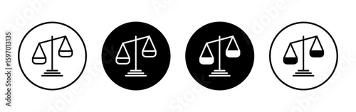 Scales icon symbol for apps and websites. Law scale icon. Justice sign and symbol