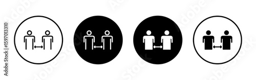 Social distance icon symbol for apps and websites. social distancing sign and symbol. self quarantine sign