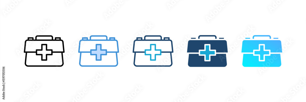 Obraz premium First Aid Kit icon set multiple style collection