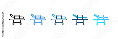 Stretcher icon set multiple style collection
