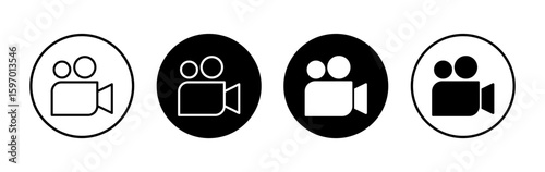 Video icon symbol for apps and websites. video camera sign and symbol. movie sign. cinema