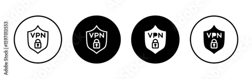 Vpn icon symbol for apps and websites. Private network sign and symbol. virtual private network icon.