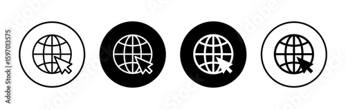 Web icon symbol for apps and websites. go to web sign and symbol. web click icon. Global search icon