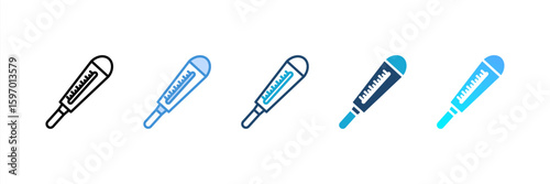 Thermometer icon set multiple style collection