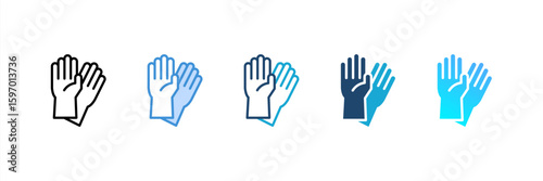 Medical Gloves icon set multiple style collection