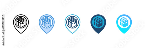 Library icon set multiple style collection
