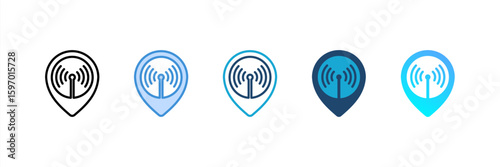 Hotspot Area icon set multiple style collection