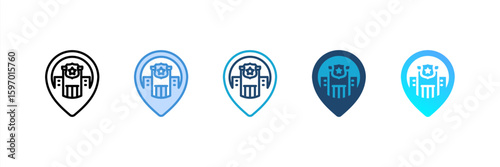 Police Office icon set multiple style collection