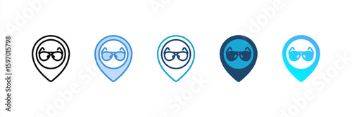 Optical Store icon set multiple style collection