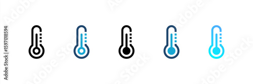 Temperature icon set multiple style collection