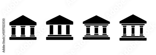 Bank icon logo design. Bank sign and symbol, museum, university