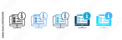 Medical Information icon set multiple style collection