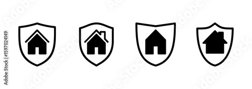 house insurance icon logo design. house protection sign and symbol
