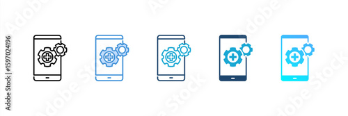 Medical Service icon set multiple style collection