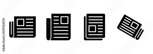 Newspaper icon logo design. news paper sign and symbolign