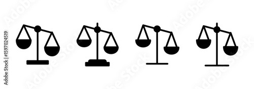 Scales icon logo design. Law scale icon. Justice sign and symbol