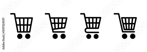Shopping icon logo design. Shopping cart sign and symbol. Trolley icon