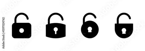 Unlock icon logo design. Unlock sign and symbol. unlocked padlock icon