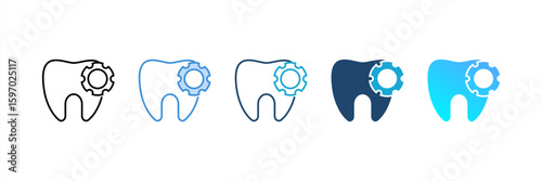 Dental Treatment icon set multiple style collection