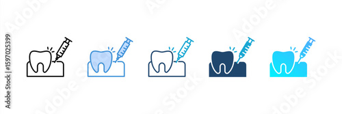 Anesthesia icon set multiple style collection