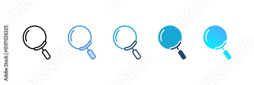 Search icon set multiple style collection