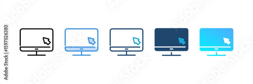Computer Operating icon set multiple style collection