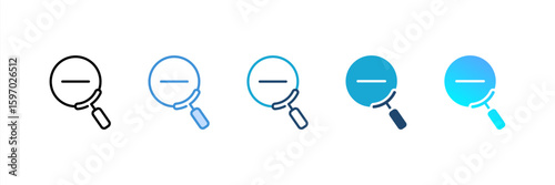 Zoom Out icon set multiple style collection