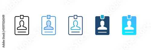 Id Card icon set multiple style collection