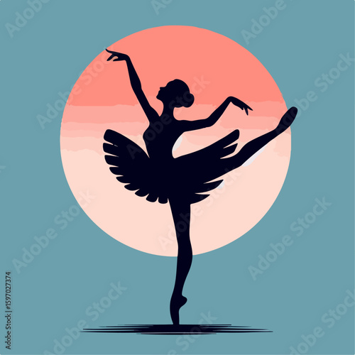 simple ballet dancer vector illustration