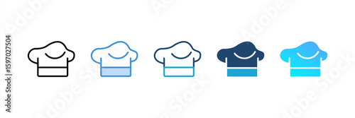 Chef Hat icon set multiple style collection