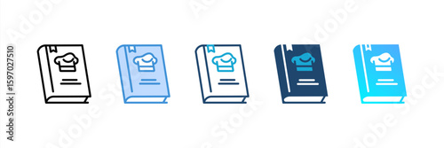 Recipe Book icon set multiple style collection