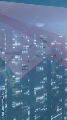 Animation of data processing over paper plane
