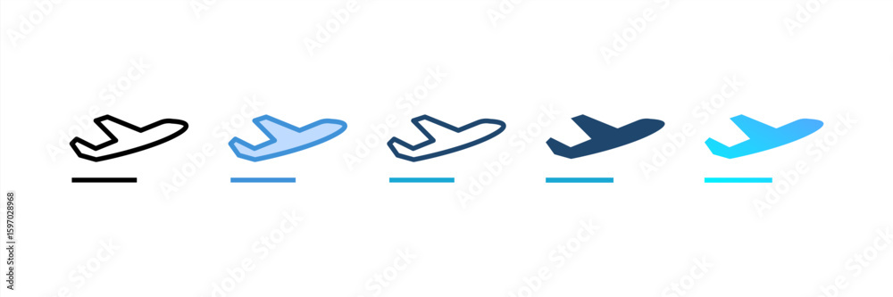 Departures icon set multiple style collection Departures icon set multiple style collection