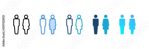 Restroom icon set multiple style collection