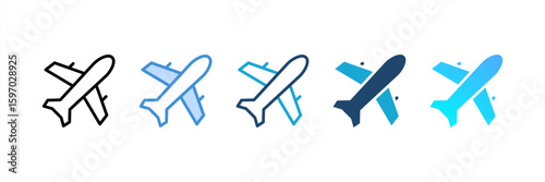 Flight icon set multiple style collection