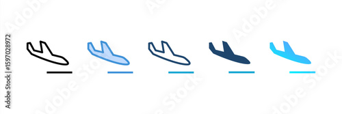 Arrivals icon set multiple style collection