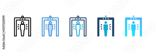 Detector icon set multiple style collection