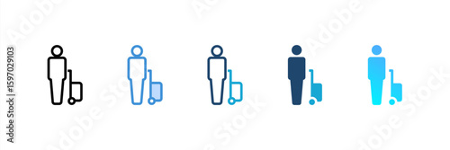 Passenger icon set multiple style collection