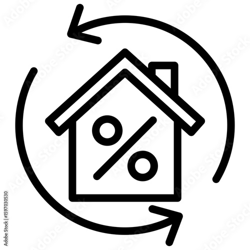 Mortgage Refinance line icon