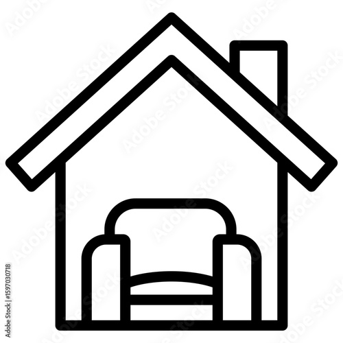 Property Staging  line icon