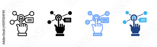Interactive icon set multiple style collection