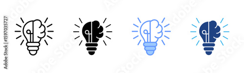 Innovation icon set multiple style collection