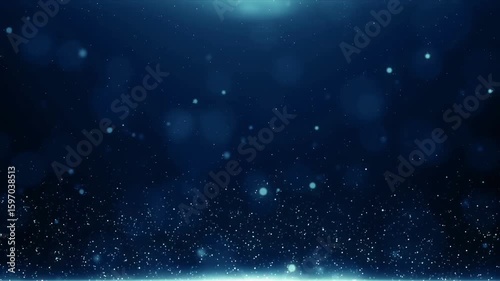 Particle blue bokeh dust abstract light motion