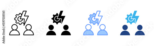 Conflict Resolution icon set multiple style collection