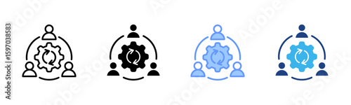 Synergy icon set multiple style collection