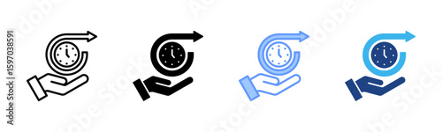 Long Term icon set multiple style collection