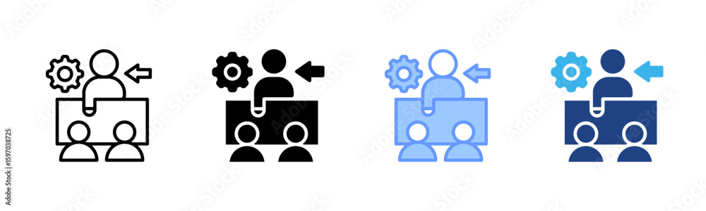 Obraz premium Coaching icon set multiple style collection