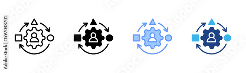 Adaptability icon set multiple style collection